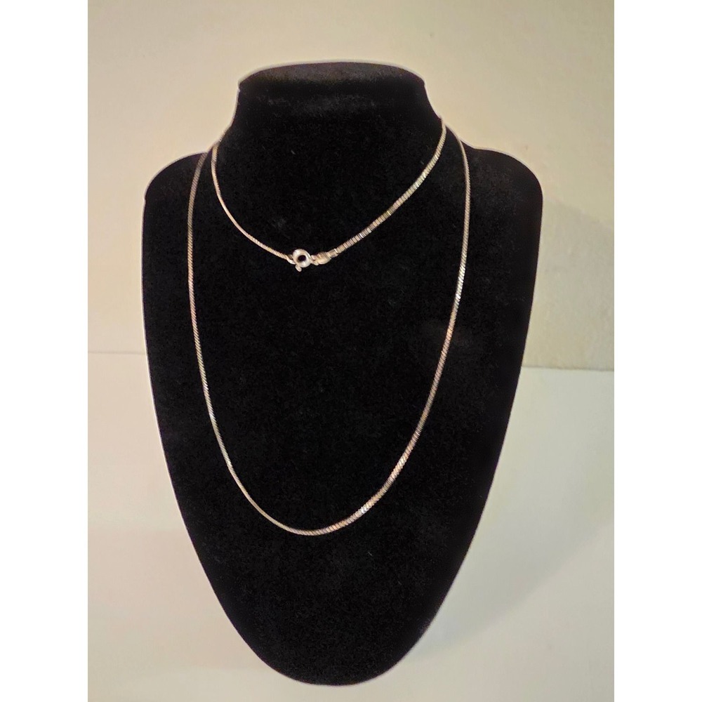 Sterling Silver Box Chain Necklace 18 Inch Fine Jewelry Minimalist Link